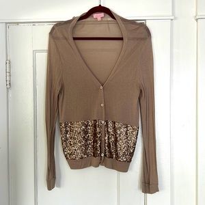 Beige cardigan with sequin detail
